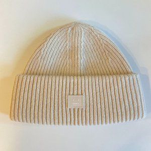 Acne Studios - Small Face Logo Beanie (Oatmeal melange)
